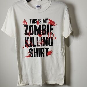 Gildan White Zombie Graphic T-Shirt